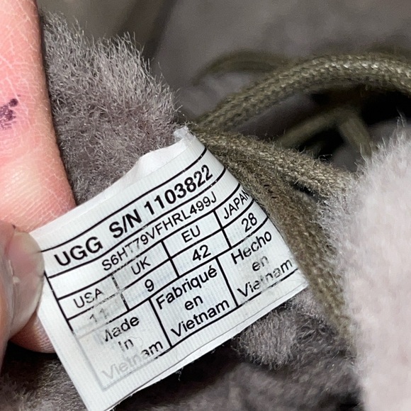 UGG Womens Size 11 Bridgit Mole Wool Lined Heel Leather Winter Shoes Boots - Picture 8 of 10